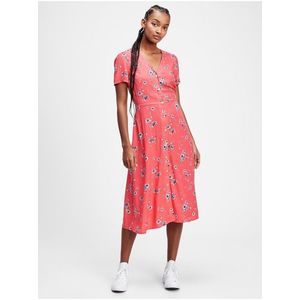 Šaty button-front midi dress Ružová vyobraziť