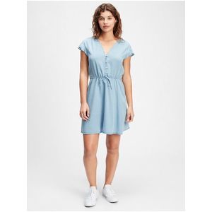 Šaty flutter sleeve dress Modrá vyobraziť