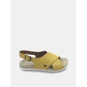 Žlté dámske kožené sandály WILD vyobraziť