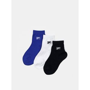 Sada troch párov detských ponožiek v modrej a čiernej farbe FILA vyobraziť