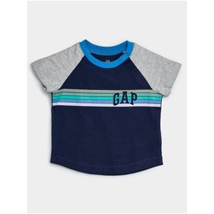 Baby tričko GAP Logo arch raglan tee Modrá vyobraziť