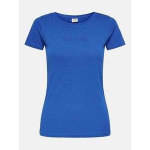 Modré tričko s nápisom Jacqueline de Yong Chicago vyobraziť