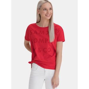 Červené dámske voľné tričko s potlačou SAM 73 vyobraziť