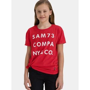 Červené dievčenské tričko s potlačou SAM 73 vyobraziť