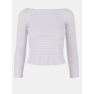 Tričká s dlhým rukávom pre ženy Pieces - biela, fialová vyobraziť