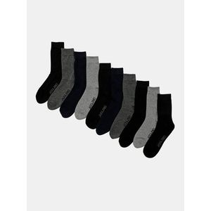 Sada piatich párov ponožiek v čiernej a šedej farbe Jack & Jones Jens vyobraziť