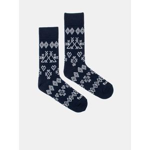 Tmavomodré vzorované ponožky Fusakle Modrotisk vyobraziť