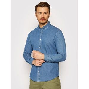 Jack&Jones džínsová košeľa Plain Denim 12164676 Modrá Slim Fit vyobraziť