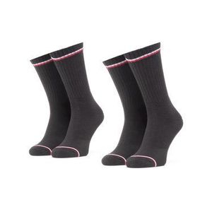 Tommy Hilfiger Súprava 2 párov vysokých ponožiek unisex 100001096 Čierna vyobraziť