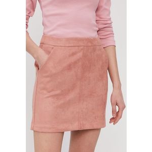 Sukňa Vero Moda ružová farba, mini, rovná vyobraziť