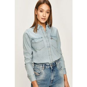 Rifľová košeľa Levi's Essential Western dámska, fialová farba, regular, s klasickým golierom vyobraziť