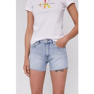 Rifľové krátke nohavice Calvin Klein Jeans dámske vyobraziť