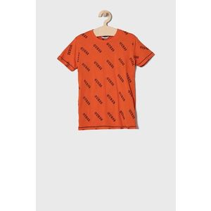 Detské tričko Guess oranžová farba, vzorované vyobraziť