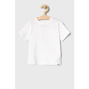 Detské bavlnené tričko GAP biela farba, jednofarebné vyobraziť