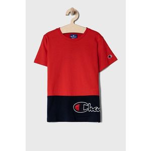 Detské tričko Champion 305259 červená farba, s nášivkou vyobraziť