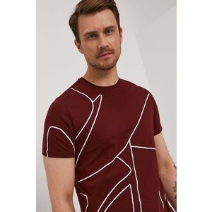 Tričko Baldessarini pánske, bordová farba, s potlačou vyobraziť