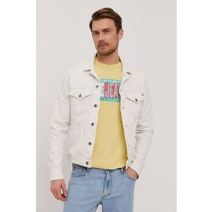 Rifľová bunda Pepe Jeans Pinner pánska, biela farba, prechodná vyobraziť