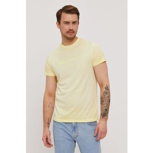 Tričko Pepe Jeans West pánske, žltá farba, s potlačou vyobraziť