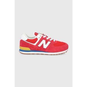 Detské topánky New Balance GC574HA2 červená farba vyobraziť