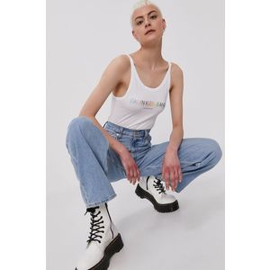 Top Calvin Klein Jeans dámsky, biela farba vyobraziť