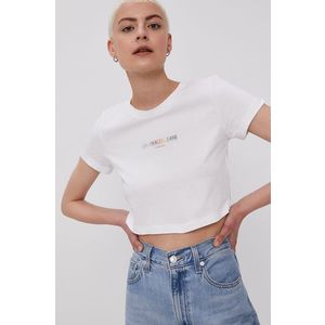 Tričko Calvin Klein Jeans dámske, biela farba vyobraziť