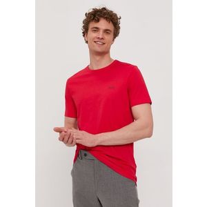 Bavlnené tričko Boss Athleisure červená farba, jednofarebné vyobraziť