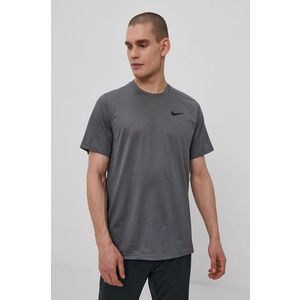 Tričko Nike pánske, šedá farba, jednofarebné vyobraziť