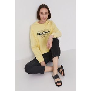 Mikina Pepe Jeans BERE dámska, žltá farba, s potlačou vyobraziť
