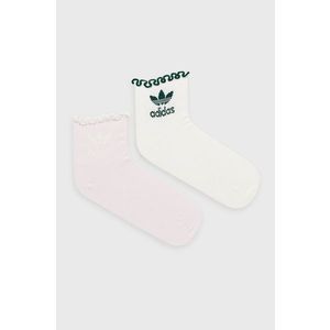 Ponožky adidas Originals (2-pack) H62037 dámske, ružová farba vyobraziť