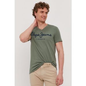 Tričko Pepe Jeans Original pánske, zelená farba, s potlačou vyobraziť