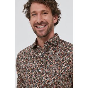 Bavlnená košeľa Selected pánska, regular, s talianskym golierom vyobraziť