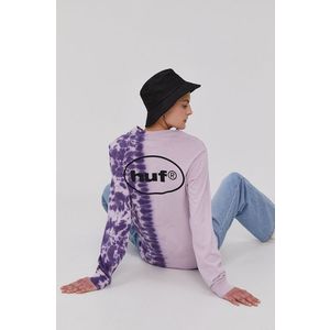 Tričko s dlhým rukávom HUF dámske, fialová farba vyobraziť