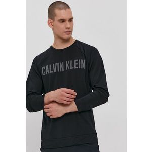 Tričko s dlhým rukávom Calvin Klein Performance pánske, čierna farba, s potlačou vyobraziť