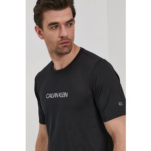 Tričko Calvin Klein Performance pánske, čierna farba, s potlačou vyobraziť