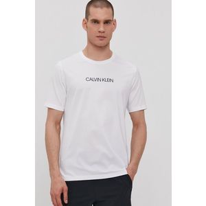 Tričko Calvin Klein Performance pánske, biela farba, s potlačou vyobraziť