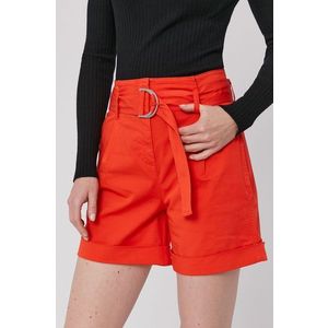 Šortky Calvin Klein dámske, oranžová farba, jednofarebné, vysoký pás vyobraziť