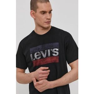 Tričko Levi's 39636.0050-Blacks, pánske, čierna farba, s potlačou vyobraziť