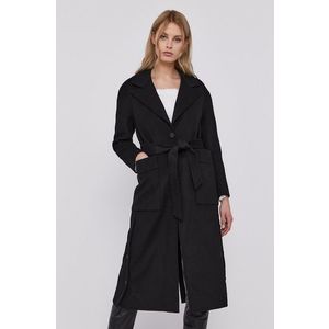 Kabát AllSaints dámsky, čierna farba, prechodný vyobraziť