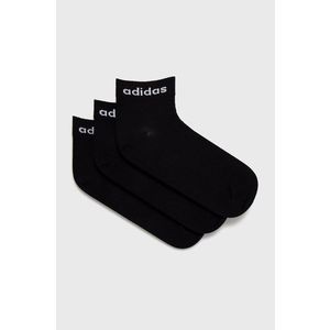 Ponožky adidas (3-pack) GE6177.D dámske, čierna farba vyobraziť