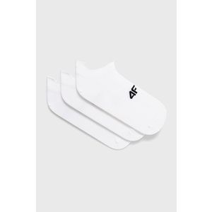 Ponožky 4F (3-pack) pánske, biela farba vyobraziť