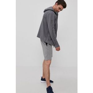 Mikina Nike pánska, šedá farba, jednofarebná vyobraziť
