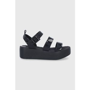 Sandále Zaxy dámske, čierna farba, na platforme vyobraziť