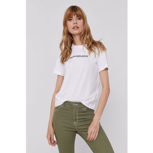 Tričko Calvin Klein Jeans dámske, biela farba vyobraziť