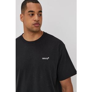 Tričko Levi's A0637.0001-Blacks, pánske, čierna farba, jednofarebné vyobraziť