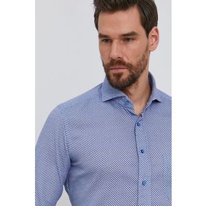 Bavlnená košeľa Emanuel Berg pánska, slim, s talianskym golierom vyobraziť