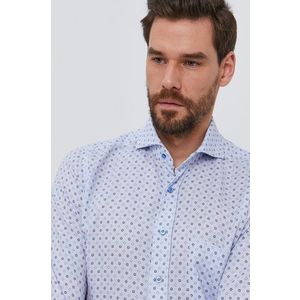 Bavlnená košeľa Emanuel Berg pánska, slim, s talianskym golierom vyobraziť