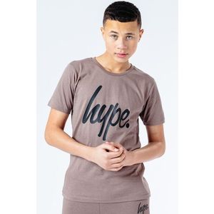 Detské tričko Hype SCRIPT hnedá farba, s potlačou vyobraziť