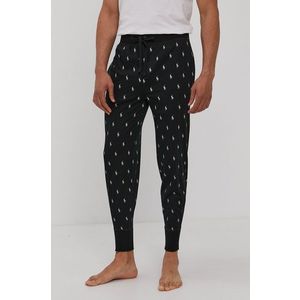 Pyžamové nohavice Polo Ralph Lauren pánske, čierna farba, vzorované vyobraziť