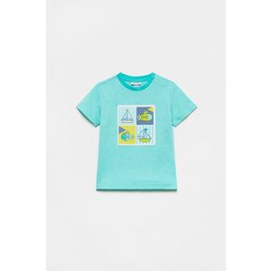 Detské tričko OVS tyrkysová farba, s potlačou vyobraziť