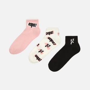 Cropp - Súprava 3 párov ponožiek - Ružová vyobraziť